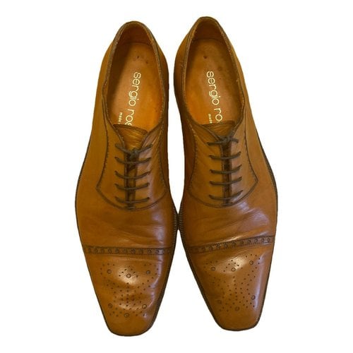 Pre-owned Sergio Rossi Leather Lace Ups In Camel