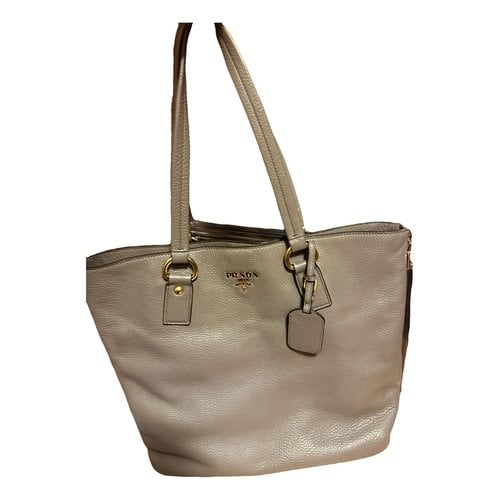 Pre-owned Prada Monochrome Leather Handbag In Grey