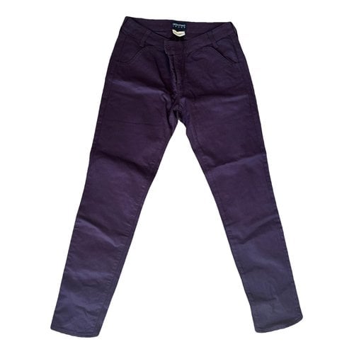 Pre-owned Emporio Armani Straight Pants In Purple