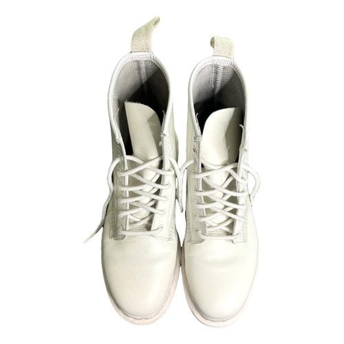 Pre-owned Dr. Martens' 1460 Pascal (8 Eye) Leather Boots In White