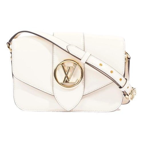 Pre-owned Louis Vuitton Pont 9 Leather Handbag In White