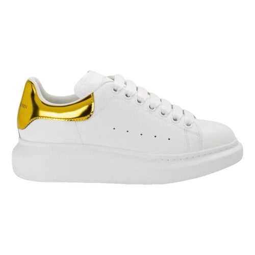 Pre-owned Alexander Mcqueen Court Trainer Leather Trainers In Gold