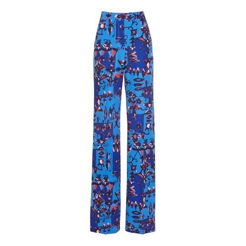 Pre-owned Lela Rose Trousers In Blue