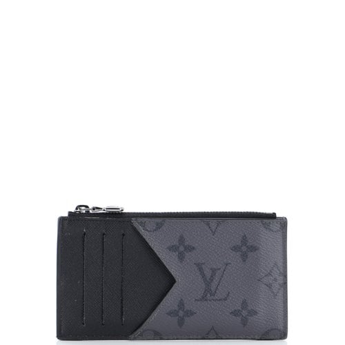 Pre-owned Louis Vuitton Leather Card Wallet In Black