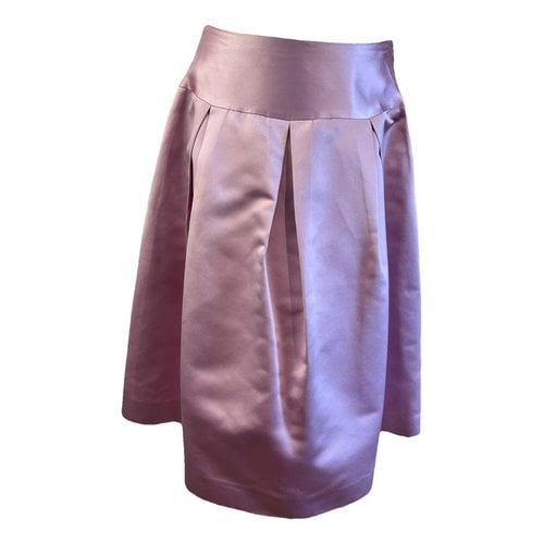 Pre-owned Balmain Silk Mid-length Skirt In Pink