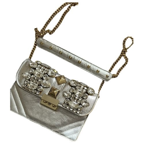 Pre-owned Gedebe Leather Crossbody Bag In Silver