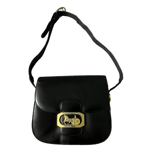 Pre-owned Celine Crécy Vintage Leather Handbag In Black