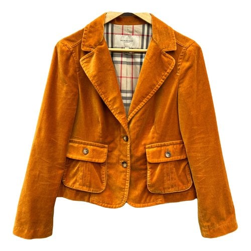Pre-owned Burberry Velvet Jacket In Orange