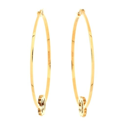 Pre-owned Gucci Leather Earrings In Gold