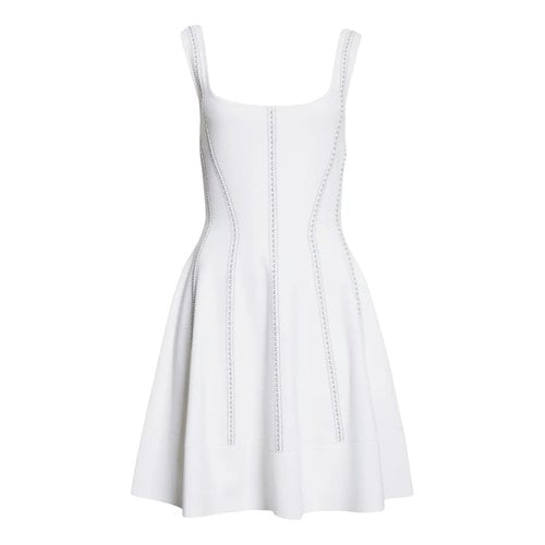 Pre-owned Alexander Mcqueen Mini Dress In White