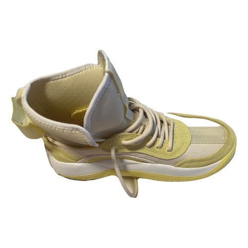 Pre-owned Ugg Cloth Trainers In Yellow