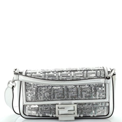 Pre-owned Fendi Leather Handbag In Silver