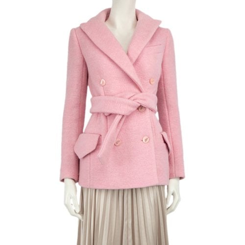 Pre-owned Carven Wool Coat In Pink