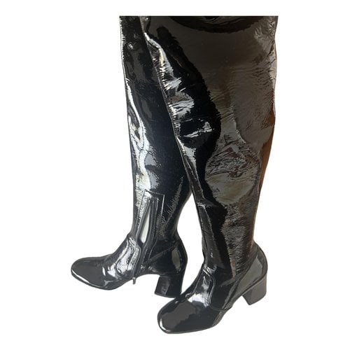 Pre-owned Le Silla Patent Leather Boots In Black