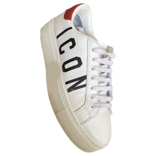 Pre-owned Dsquared2 Leather Trainers In White