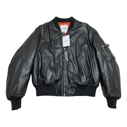 Pre-owned Attico Leather Biker Jacket In Black