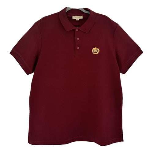 Pre-owned Burberry Polo Shirt In Burgundy