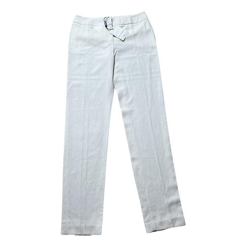 Pre-owned Tara Jarmon Trousers In White