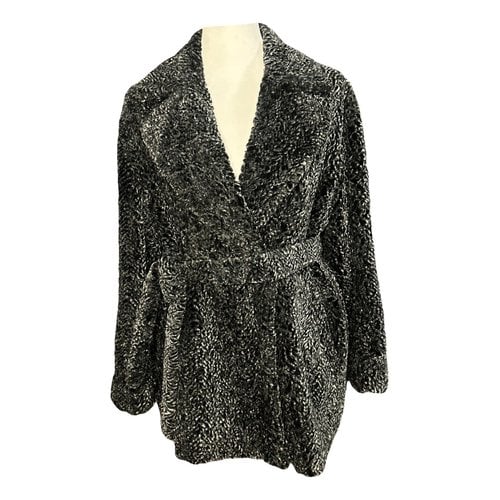 Pre-owned Cacharel Faux Fur Coat In Black