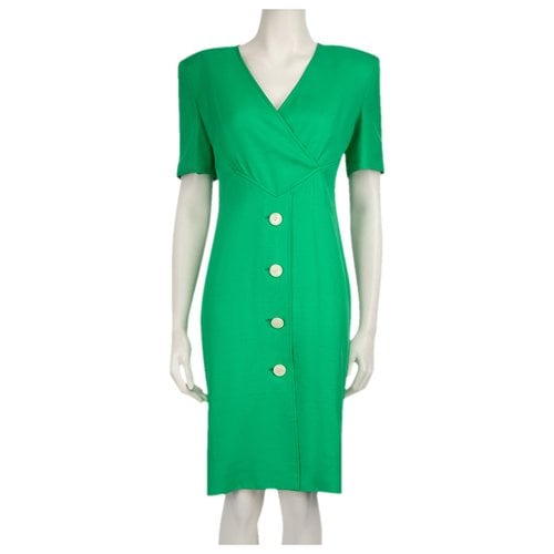 Pre-owned Valentino Silk Dress In Green
