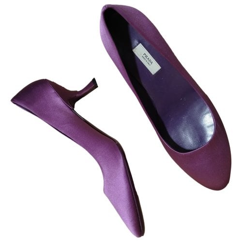 Pre-owned Prada Cloth Heels In Purple