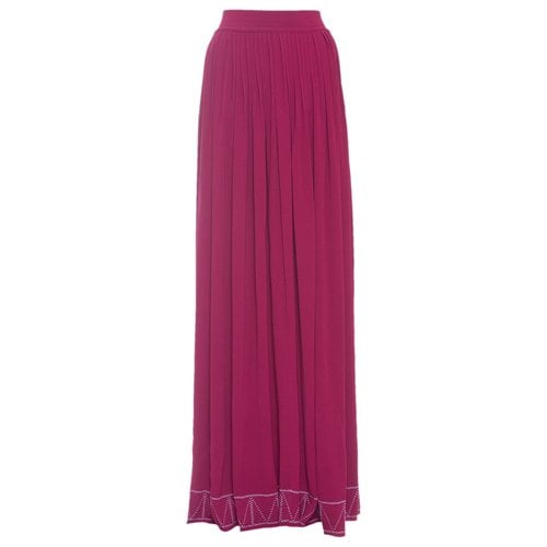 Pre-owned Alaïa Maxi Skirt In Pink