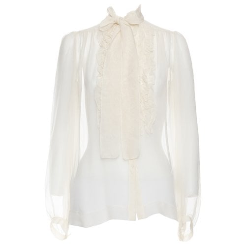 Pre-owned Dolce & Gabbana Silk Blouse In White