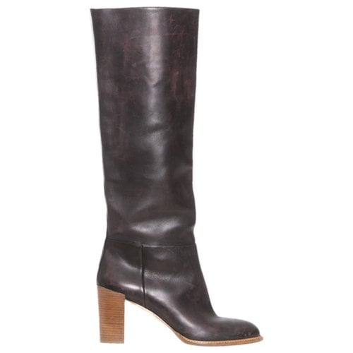 Pre-owned Gabriela Hearst Leather Boots In Burgundy