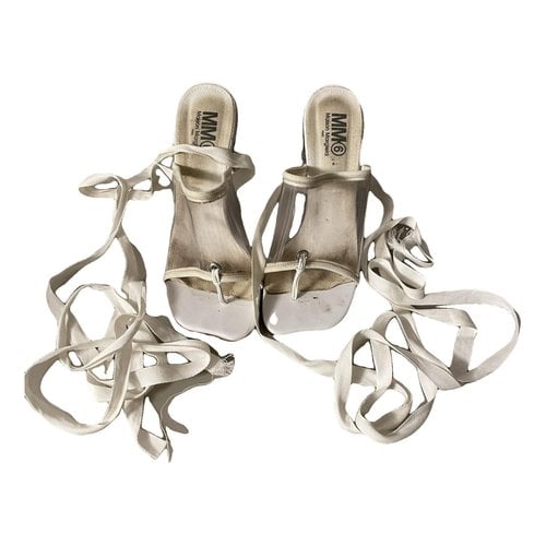 Pre-owned Mm6 Maison Margiela Leather Sandal In White
