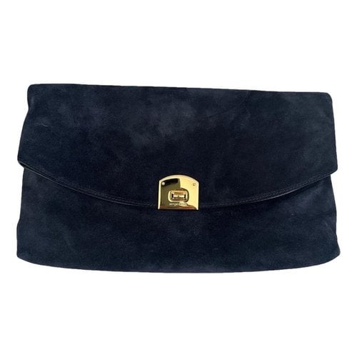 Pre-owned Sergio Rossi Clutch Bag In Navy
