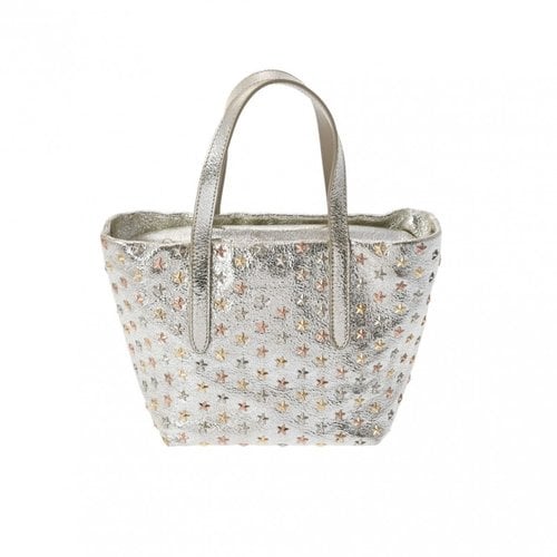 Pre-owned Jimmy Choo Leather Tote In Silver