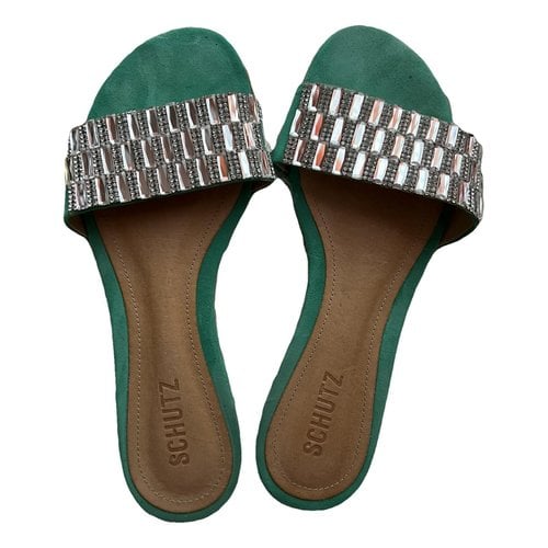 Pre-owned Schutz Sandal In Green