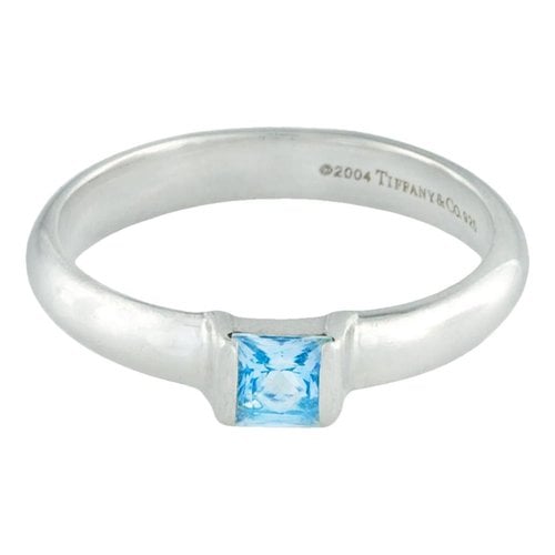 Pre-owned Tiffany & Co Elsa Peretti Silver Ring In Blue