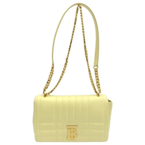 Pre-owned Burberry Lola Leather Handbag In Yellow