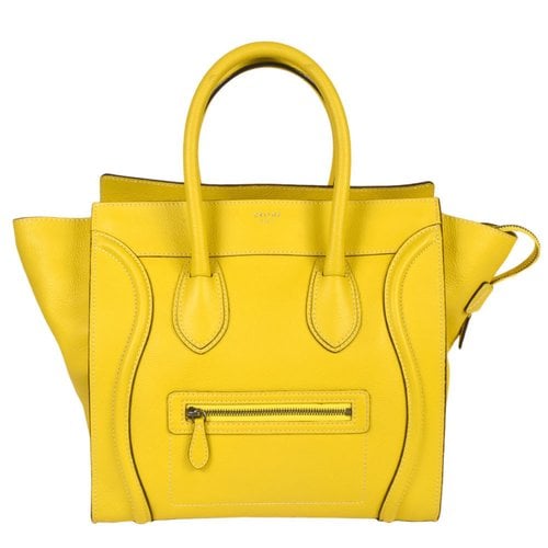 Pre-owned Celine Luggage Leather Handbag In Yellow