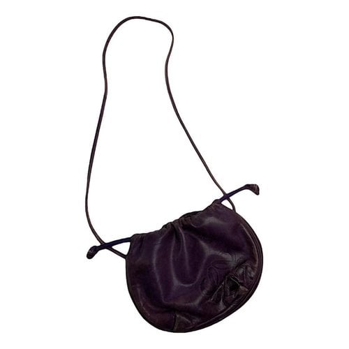 Pre-owned Loewe Flamenco Leather Handbag In Purple