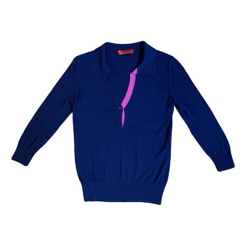 Pre-owned Max & Co Silk Jumper In Navy