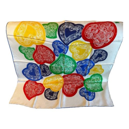 Pre-owned Saint Laurent Anneaux De Foulards Silk Scarf In Multicolour