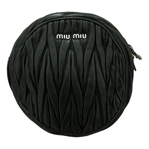 Pre-owned Miu Miu Leather Crossbody Bag In Black