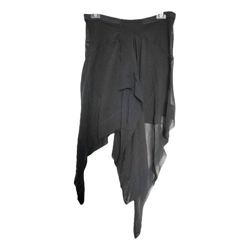 Pre-owned Rick Owens Silk Mini Skirt In Black