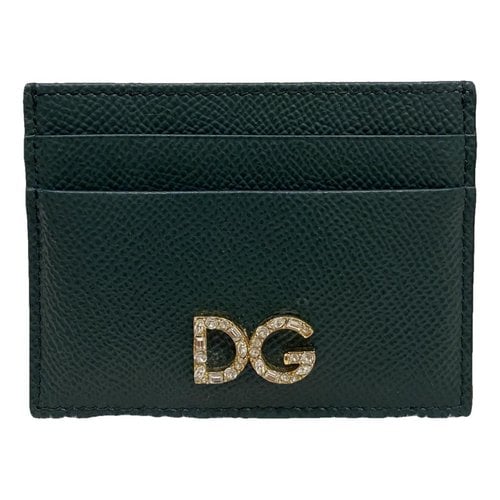 Pre-owned Dolce & Gabbana Leather Wallet In Green