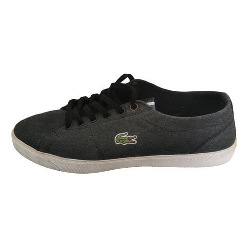Pre-owned Lacoste Cloth Trainers In Anthracite