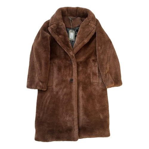 Pre-owned Allsaints Faux Fur Coat In Brown