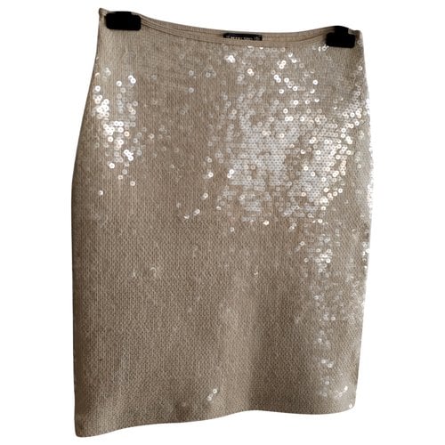 Pre-owned Plein Sud Glitter Mid-length Skirt In Beige