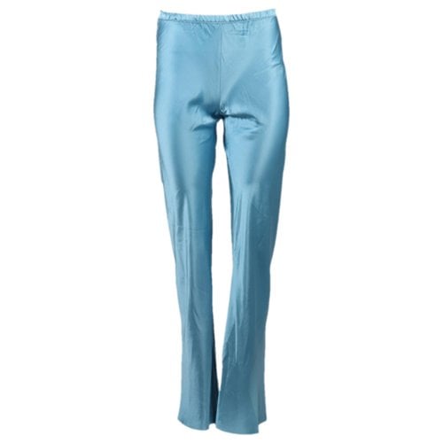 Pre-owned Silk Laundry Silk Trousers In Blue