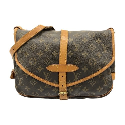 Pre-owned Louis Vuitton Saumur Cloth Handbag In Brown