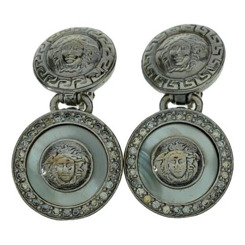 Pre-owned Versace Earrings In Silver