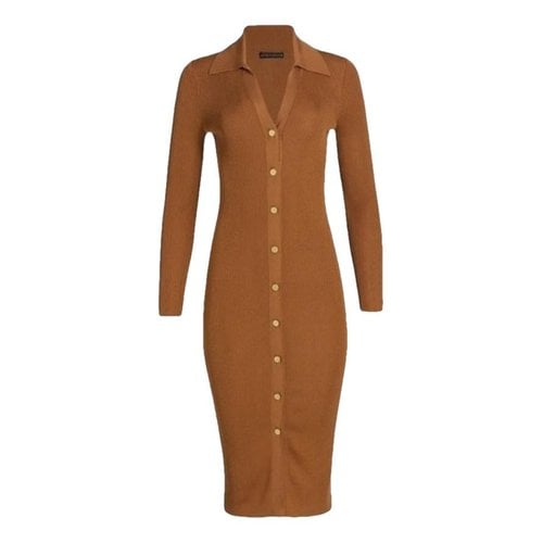 Pre-owned Alice And Olivia Wool Mid-length Dress In Camel