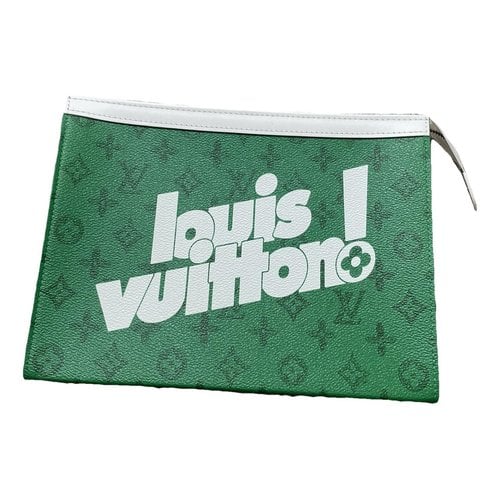Pre-owned Louis Vuitton Pochette Voyage Leather Small Bag In Green