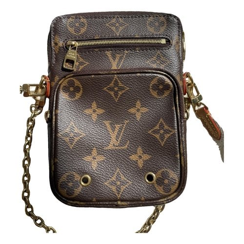 Pre-owned Louis Vuitton Croisé Utility Cloth Handbag In Brown